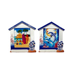 Souvenir Magnet - Beach Hut Shaped Beach Bar & Dolphins Souvenir Magnet - Beach Hut Shaped Beach Bar & Dolphins