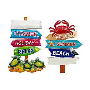 Souvenir Magnet - Beach Signs Shaped with Crab & Turtles Souvenir Magnet - Beach Signs Shaped with Crab & Turtles
