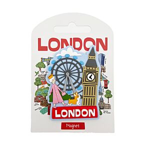 PVC Magnet - Queen, Corgi & Big Ben London Souvenir PVC Magnet - Queen, Corgi & Big Ben London Souvenir