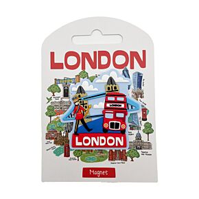 PVC Magnet - King, Tower Bridge & Red Bus London Souvenir PVC Magnet - King, Tower Bridge & Red Bus London Souvenir