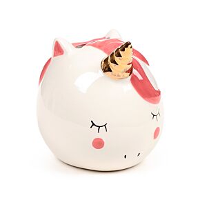 Ceramic Money Box - Enchanted Rainbows Unicorn White