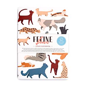 Recycled Paper A5 Lined Notebook - Feline Fine Cats