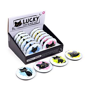 Compact Mirror - Lucky the Black Cat