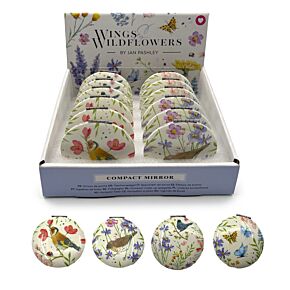 Compact Mirror - Jan Pashley Wings & Wildflowers Compact Mirror - Jan Pashley Wings & Wildflowers
