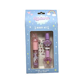 Kids Lip Gloss & Nail Cosmetic Beauty Set - Unicorn Magic