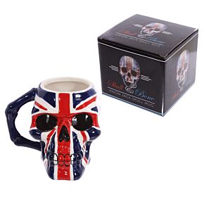 Ceramic Shaped Head Mug - UK Flag Skull Ceramic Shaped Head Mug - UK Flag Skull