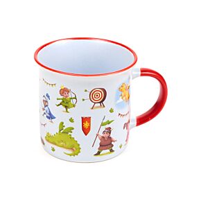 Porcelain Fine Rimmed Mug - Knights & Dragons Porcelain Fine Rimmed Mug - Knights & Dragons