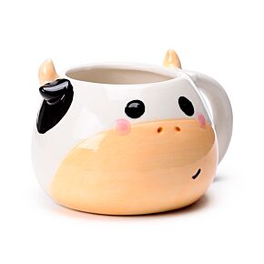 Ceramic Shaped Head Mug - Black & White Cow Ceramic Shaped Head Mug - Black & White Cow