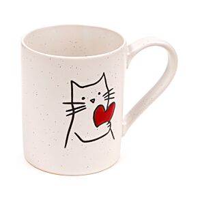 Stoneware Mug - Cat with Heart Stoneware Mug - Cat with Heart