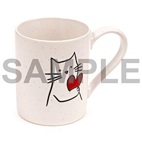 Stoneware Mug - Cat with Heart