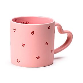 Porcelain Shaped Handle Mug - Amore Heart Porcelain Shaped Handle Mug - Amore Heart