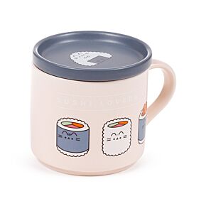 Porcelain Mug & Coaster Lid Set - Pusheen the Cat Bento Club Sushi Lover Porcelain Mug & Coaster Lid Set - Pusheen the Cat Bento Club Sushi Lover