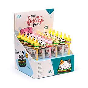 Fine Tip Pen with Topper - Foodiemals Cute Hamburger