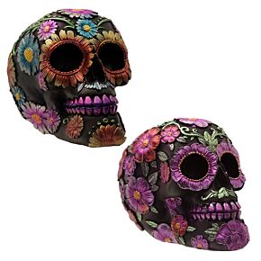 Gothic Metallic Day of the Dead Flower Skull Decoration Gothic Metallic Day of the Dead Flower Skull Decoration