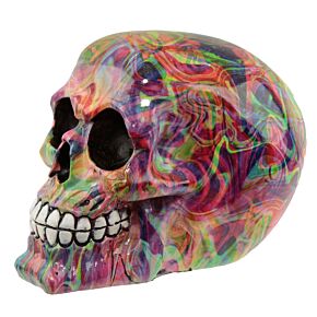 Fantasy Rainbow Marble Skull Ornament Fantasy Rainbow Marble Skull Ornament