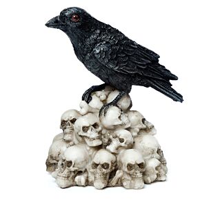 Crow Standing on Pile of Skulls Ornament Crow Standing on Pile of Skulls Ornament