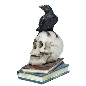 Crow Standing on Skull and Books Ornament Crow Standing on Skull and Books Ornament