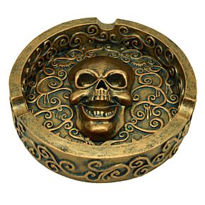 Decorative Ashtray - Metallic Brushed Gold Effect Skull Decorative Ashtray - Metallic Brushed Gold Effect Skull