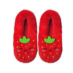 Plush Slippers Anti-Slip Slip On (EU36-38/UK3-5) - Foodiemals Strawberry Plush Slippers Anti-Slip Slip On (EU36-38/UK3-5) - Foodiemals Strawberry