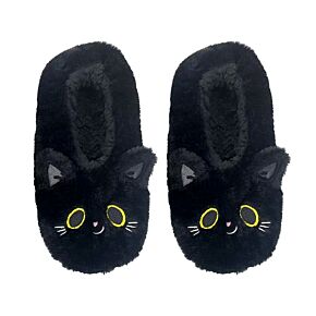 Plush Slippers Anti-Slip Slip On (EU36-38/UK3-5) - Lucky the Black Cat Plush Slippers Anti-Slip Slip On (EU36-38/UK3-5) - Lucky the Black Cat