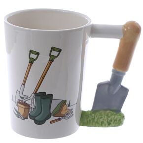 Shaped Handle Ceramic Mug - Garden Trowel Shaped Handle Ceramic Mug - Garden Trowel