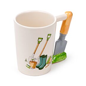 Shaped Handle Ceramic Mug - Garden Trowel Shaped Handle Ceramic Mug - Garden Trowel