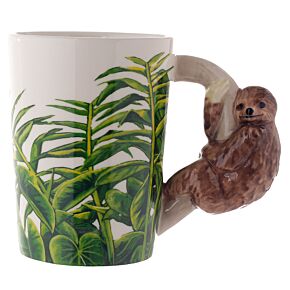 Shaped Handle Ceramic Mug - Jungle Explorer Sloth Shaped Handle Ceramic Mug - Jungle Explorer Sloth