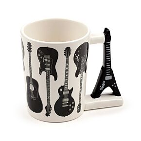 Shaped Handle Ceramic Mug - Headstock Rock Guitar Shaped Handle Ceramic Mug - Headstock Rock Guitar