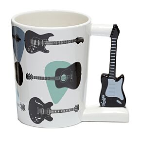 Shaped Handle Ceramic Mug - Headstock Guitar Shaped Handle Ceramic Mug - Headstock Guitar
