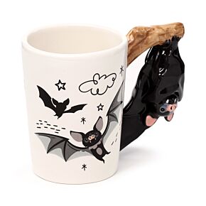 Shaped Handle Ceramic Mug - Bat