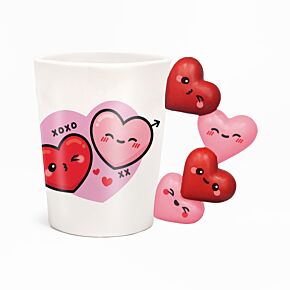 Shaped Handle Ceramic Mug - J'Adoramals Heart XOXO