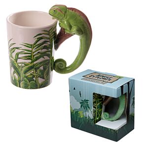 Shaped Handle Ceramic Mug - Chameleon Shaped Handle Ceramic Mug - Chameleon
