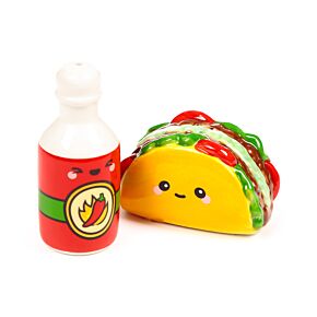 Ceramic Salt & Pepper Set - Frida the Taco & Hot Sauce Foodiemals
