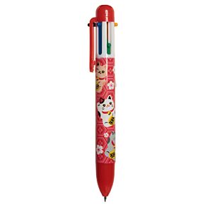 Multi Colour Pen (6 Colours) - Lucky Cat Maneki Neko Multi Colour Pen (6 Colours) - Lucky Cat Maneki Neko