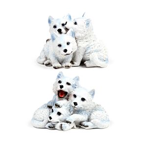 Wolf Ornament - Trio of Puppies