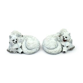 Wolf Ornament - Wolf Mother & Puppies Curled Up Together