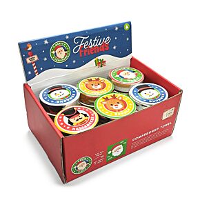 Compressed Travel Towel - Festive Friends Christmas Compressed Travel Towel - Festive Friends Christmas