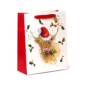 Christmas Gift Bag (Large) - Jan Pashley Highland Coo 