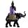 Decorative Purple, Gold & Black Thai Buddha - Riding Elephant
