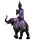 Decorative Purple, Gold & Black Thai Buddha - Riding Elephant