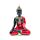 Decorative Thai Buddha Figurine - Red, Black & Gold Meditation