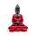 Decorative Thai Buddha Figurine - Red, Black & Gold Contemplation