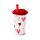 Shatterproof Double Walled Cup with Lid and Straw - Amore Hearts