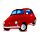 Plush Shaped Cushion - Red Fiat 500