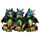 Hear No See No Speak No Metallic Rainbow Dragon Figurine