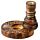 Carved Mango Wood Backflow Incense Burner - Flower Garden Buddha