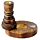 Carved Mango Wood Backflow Incense Burner - Flower Garden Buddha