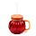 Glass Drinking Jar with Lid & Straw - Pumpkin