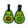 PVC Luggage Tag Set of 2 - Foodiemals Avocado