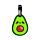 PVC Luggage Tag Set of 2 - Foodiemals Avocado